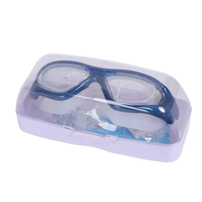 Afbeelding van Endless EL1007 Premium Zwembril Met Anti Fog en UV bescherming Blauw Materiaal : Siliconen, PU Stijlvolle 180 Graden Brede Zichtbril Zachte Silicone Pakking voor Lekvrij Hard Etui