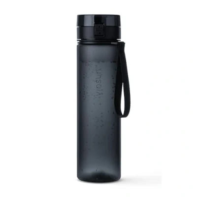 Afbeelding van VINSUN Waterfles, 1 l, zwart, BPA vrij, lekvrij, gemakkelijk met één hand te openen, lichte sportfles voor fietsen, wandelen, reizen, fitness, kamperen