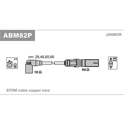 Afbeelding van JANMOR ABM82P Bougiekabelset