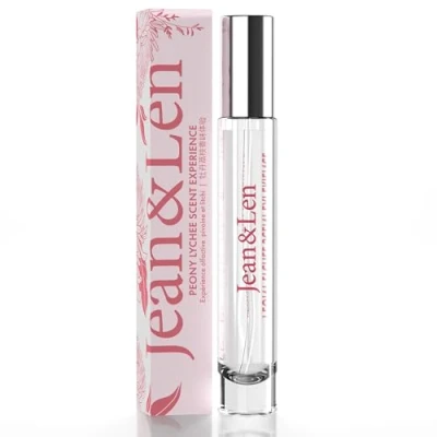 Afbeelding van Jean &amp; Len Scent Experience Peony lychee, eau de toilette met pioenroos en praktische mini geur, ideaal voor onderweg, hoogwaardige glazen fles, 10 ml