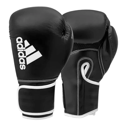 Afbeelding van adidas Hybrid 80 bokshandschoenen voor volwassenen, uniseks, zwart/wit, 10 oz EU