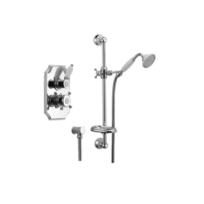 Afbeelding van Huber Victorian Thermostatische Inbouw Doucheset met glijstangset Chroom 910.VT01H.CR