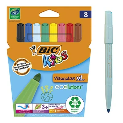 Image de Feutre Bic Visacolor XL pointe extra large Etui de 8 Feutres assortis