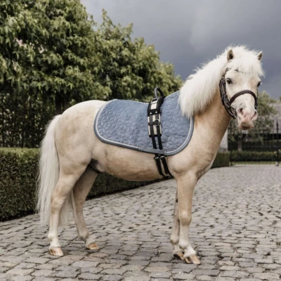 Afbeelding van Lichtblauw velours pony zadeldek