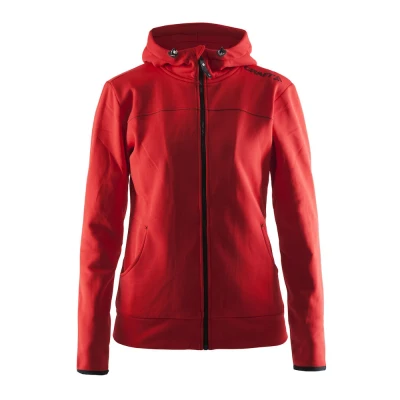 Afbeelding van Craft Leisure Full Zip Hood W 1901693 Bright Red/Black/Grey Melange