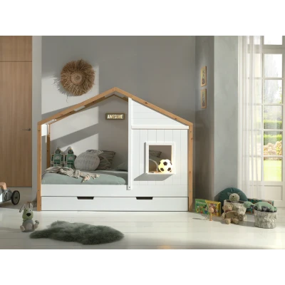 Afbeelding van LUCEVI Babs 91 Huisbed + Rolbed Wit 90x200 cm