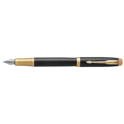Afbeelding van Parker IM Premium Black Gold GT Vulpen Schrijfwijze: Fijn Kleur: GoudZwart De Vulpenwereld