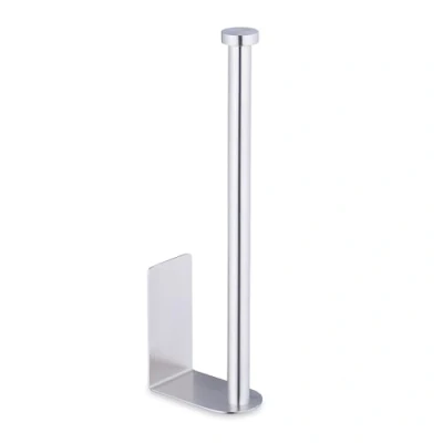 Afbeelding van Relaxdays Toiletpapierhouder, zelfklevend, 2 reserverollen, 26 x 4,5 7,5 cm (h b d), wandhouder voor toiletpapier, zilver