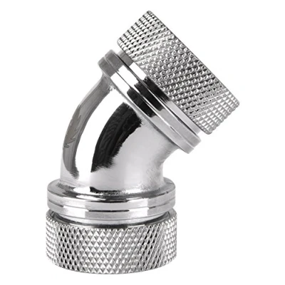 Afbeelding van Thermaltake Pacific G1/4 PETG Tube 45 Degree Dual Compression 16mm OD Chrome Waterkoelinghoekverbinder