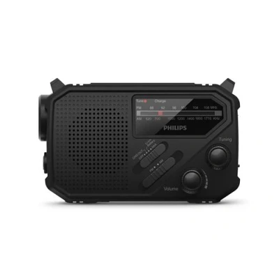 Image de Radio portable Philips avec lampe torche Noir