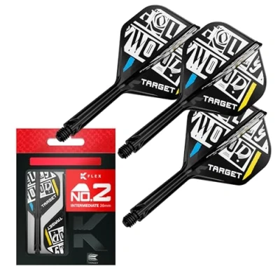 Afbeelding van Target Darts Chris Dobey K Flex Flights and Shaft System, Nr.2 Pak van 3 Kflex All In One Flights, Player Edition Accessoires Dart Stem Intermediair (26 mm)