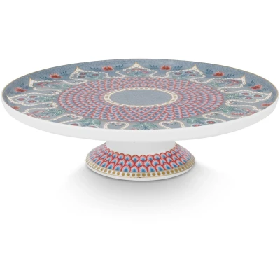 Afbeelding van Pip Studio Flower Festival Mini Taartplateau 21 Cm Blauwgrijs