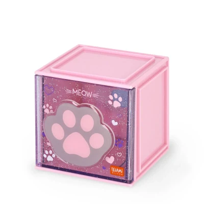 Afbeelding van Legami Stapelbare Opbergdoos Voor Op Het Bureau Cutie Cube Kitty