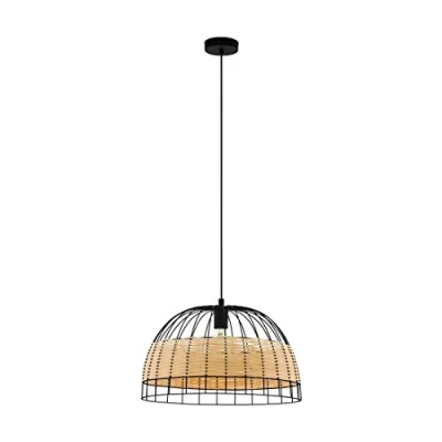 Afbeelding van EGLO Anwick Hanglamp E27 Ø 50 cm Zwart/Rotan