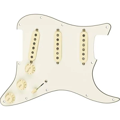 Afbeelding van Fender Pre Wired Strat Pickguard, Texas Special SSS Parchment Single coil pickup voor gitaren
