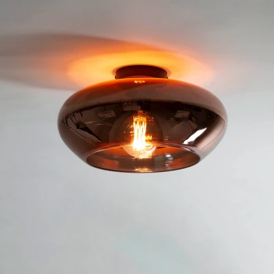 Afbeelding van Skyla plafondlamp glas koper
