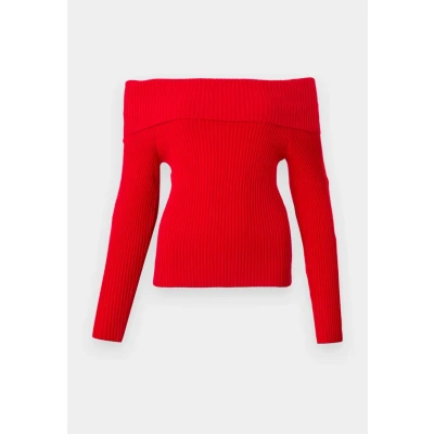 Afbeelding van ONLY Onlkatia OFF Shoulder Trui, Dames, Maat: Medium, Salsa