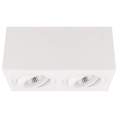 Afbeelding van Yphix Palermo Opbouwspot Vierkant 2 Lichtpunten Kantelbaar 173x90mm Wit