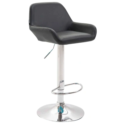 Afbeelding van Barkruk Mysen Kunstleer Chrome frame Zwart
