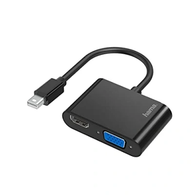 Image de Adaptateur vidéo HAMA, 2 en 1, f . Mini displayport port vga et hdmi, ultra hd 4k, Hama