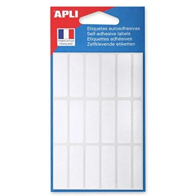 Afbeelding van APLI 111944, zak met 105 witte etiketten, 12 x 38 mm