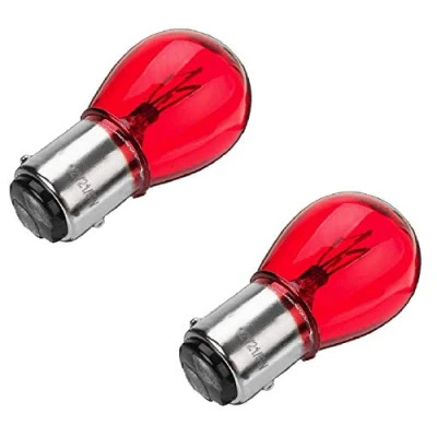 Afbeelding van cyclingcolors 2 x lamp, 12 V, 21/5 W, BAY15D, rood, voor auto, motorfiets, dubbele draad, achterlicht, stoppositie