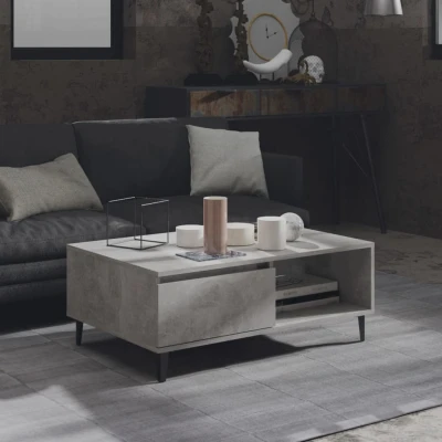Afbeelding van Salontafel 90x60x35 cm spaanplaat betongrijs