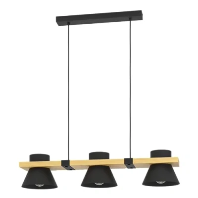 Afbeelding van EGLO Maccles Hanglamp E27 78 cm Zwart/Bruin Staal/Hout