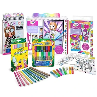 Afbeelding van CRAYOLA Creations, set voor modedesign en creatie met zand, creatieve activiteit cadeau kinderen, leeftijd 6+, 7498