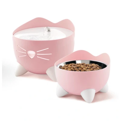 Afbeelding van Catit Pixi Fountain Combo Kit Kattendrinkbak Pink Wit