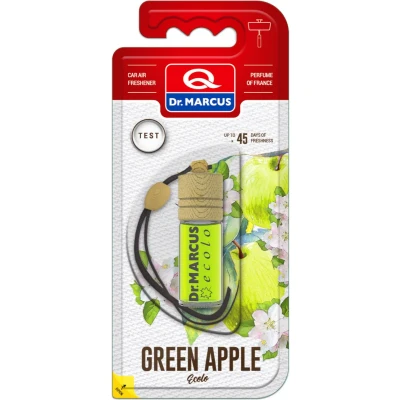 Afbeelding van Dr. Marcus Ecolo Green Apple autogeurtje met neutrafresh technologie Luchtverfrisser auto Tot 45 dagen geurverspreiding 4,5 ml