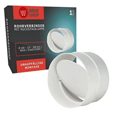 Afbeelding van Ventilatiebuis kunststof ronde buis luchtinlaat/uitlaat verloopstuk connector ø 80 100 110 120 125 150 200 mm ventilatiesysteem ABS elleboog terugslagklep PVC flens aansluitstuk mit
