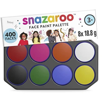 Afbeelding van Snazaroo Schminkfarbe Jumbo &quot;Face Painting&quot;, schminkpalet met 8 kleuren van 18 ml