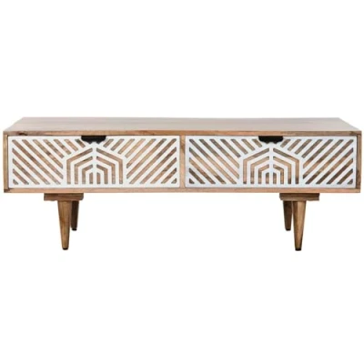Afbeelding van Hoofdtafel Home ESPRIT Wit Mangohout 115 x 60 40 cm