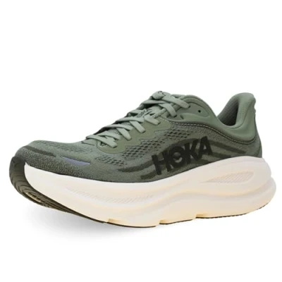 Afbeelding van HOKA Bondi Hardloopschoenen voor op de weg, Heren, Maat: 43 1/3, Sea moss/eucalyptus Textiel/ synthetisch