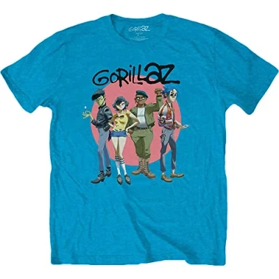 Afbeelding van Gorillaz Group Circle Rise Heren T shirt M Blauw