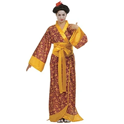 Afbeelding van Widmann Geisha Kostuum Kyoto Dame Vrouw Geel Small Carnavalskleding Verkleedkleding