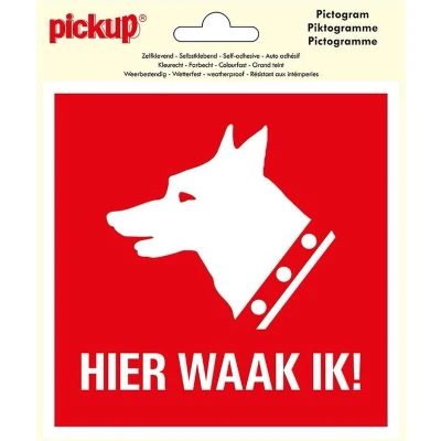 Afbeelding van Pickup Pictogram Vinyl 15x15cm Hier Waak Ik !