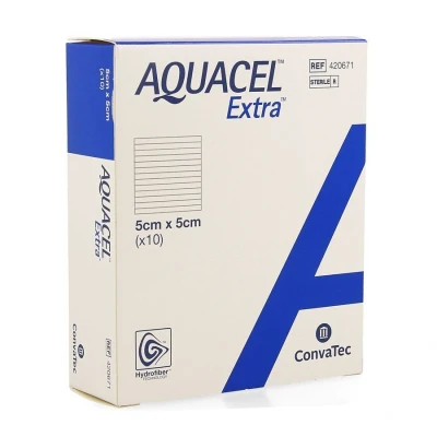 Afbeelding van ConvaTec 3673282 Aquacel Extra hydrofiber, verband van 5 x cm (10 stuks)