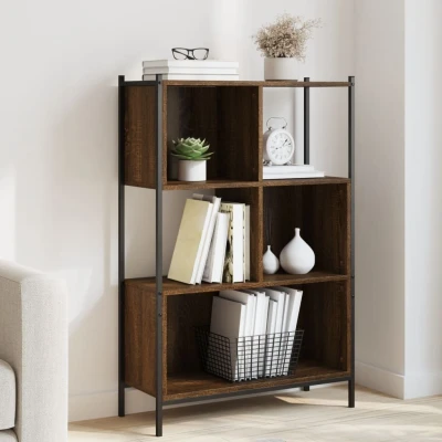 Afbeelding van Boekenkast 72x28x109 cm bewerkt hout bruineikenkleurig