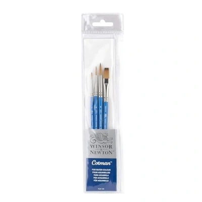 Afbeelding van Winsor &amp; Newton Cotman assortiment 4 penselen set