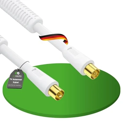 Afbeelding van conecto 3 m tv antennekabel, coaxkabel IEC Plug/IEC Socket, wit