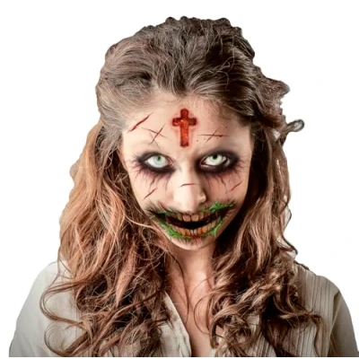 Afbeelding van Fiestas Guirca Zombie face tattoo