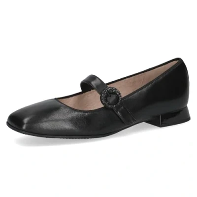 Afbeelding van Caprice Ballerina&#039;s met enkelbandjes, Dames, Maat: 38, Black nappa Leer