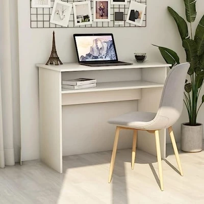Afbeelding van Bureau 90x50x74 cm bewerkt hout wit