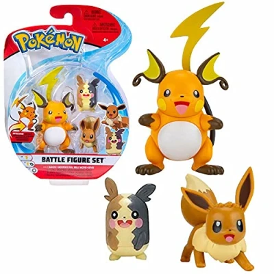 Afbeelding van Pokémon Speelfiguren, set van 3 stuks, om te verzamelen, speelfiguren: Raichu, Morpeko en Evoli