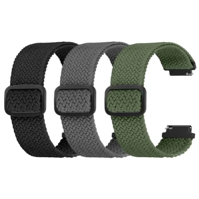 Afbeelding van Ecogbd Elastische reservearmband van nylon, 16/18/20/22 mm, snelsluiting, sportarmband zachte stof, verstelbaar en ademend, uniseks, Nylon