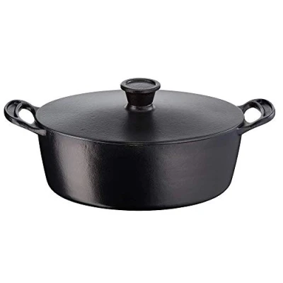 Image de Cocotte fonte d&#039;acier Tefal Jamie Oliver Premium E2125455 30 x 22 cm avec couvercle Noir