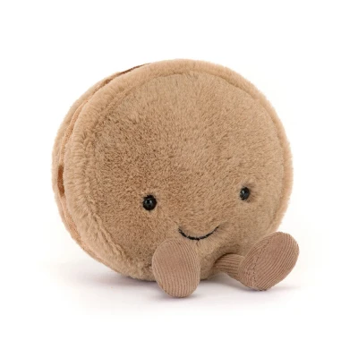 Afbeelding van Jellycat amuseables knuffelmacaron chocola 12 cm