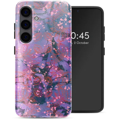 Afbeelding van Selencia Hoesje Geschikt voor Samsung Galaxy S24 Vivid Backcover Fresh Paint Flower Orange